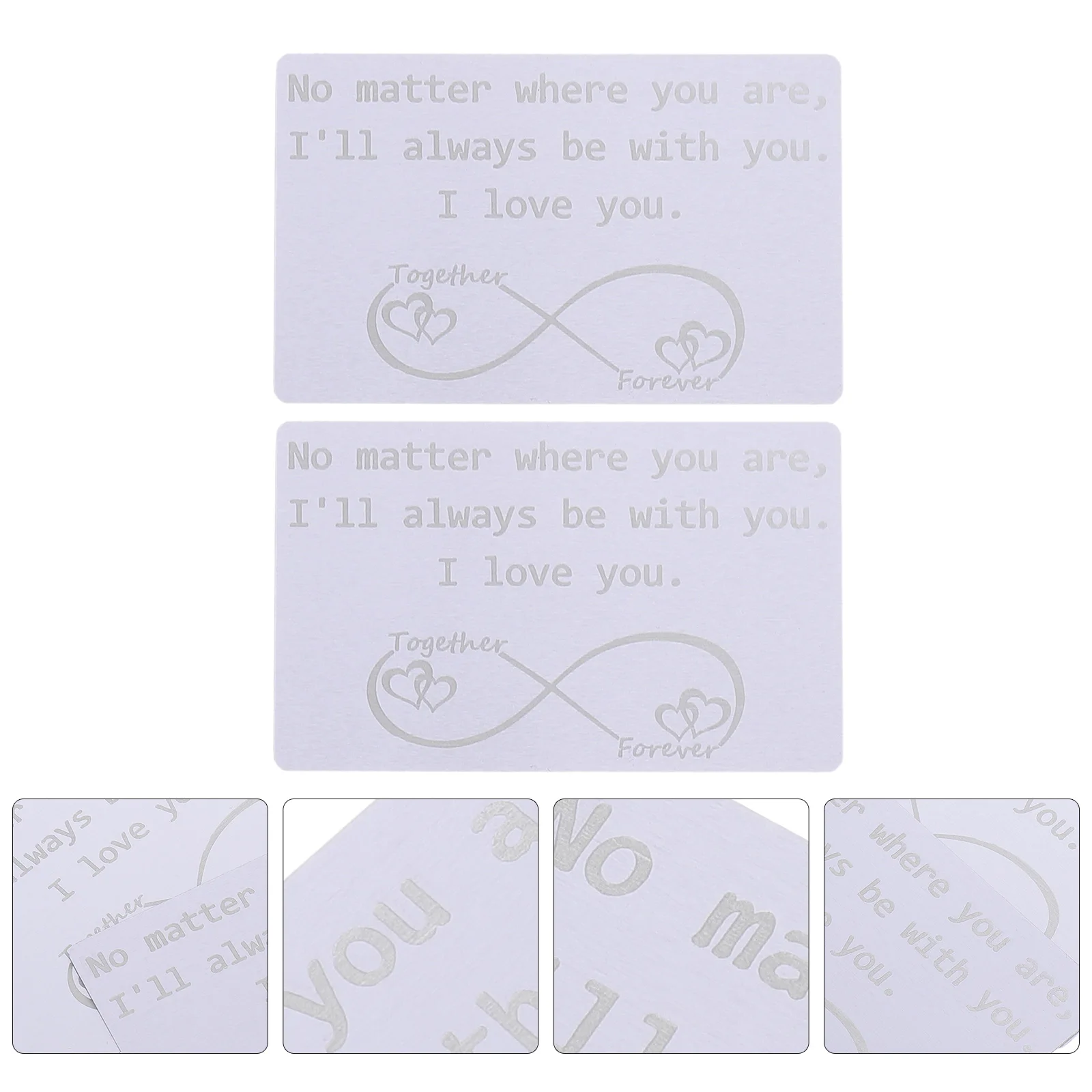 2pcs Metal Cards Stainless Steel Wallet Inserts Decorative Engraved Anniversary Business Card Holder Valentine Gift Christmas