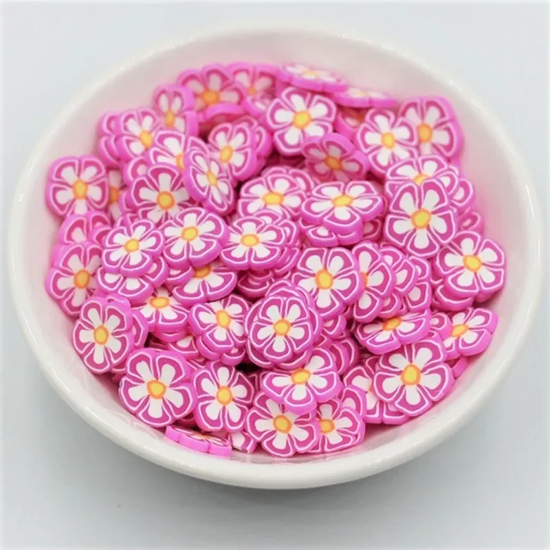 1kg Multicolor Flower Polymer Clay Slices Plum Blossom for DIY Crafts Cute Plastic klei Mud Particles Jewelry Accessories 10mm