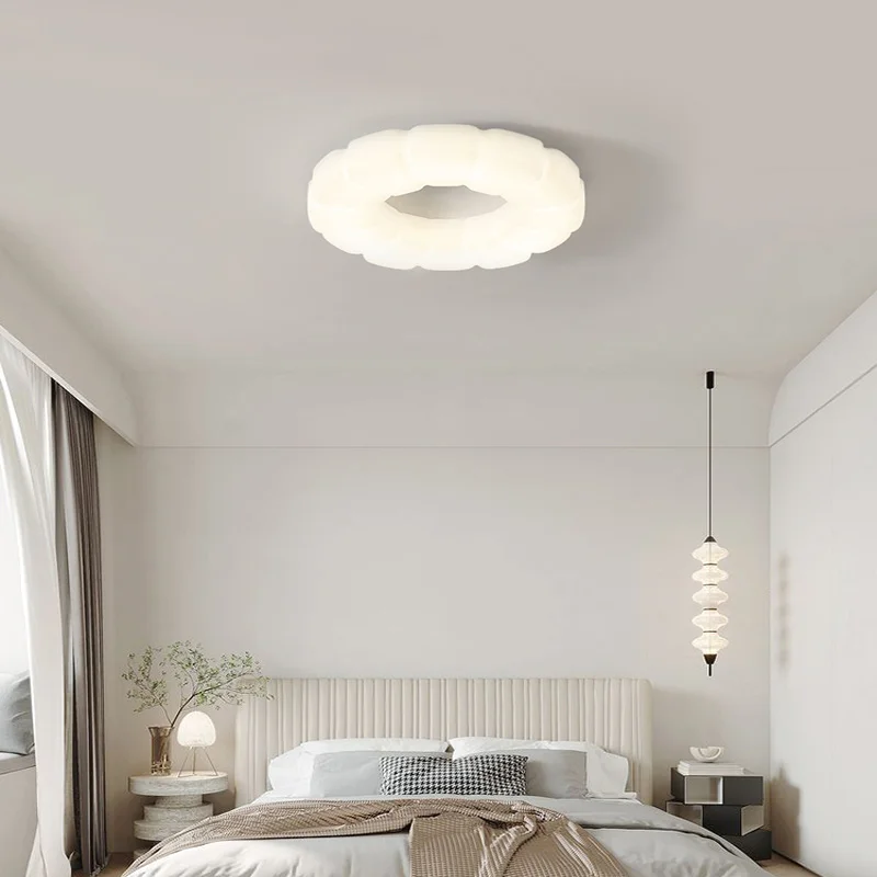 2024 New Nordic Modern Minimalist White Ceiling Lamp For Bedroom Living Room Study Room Decoration Home Ceiling Chandelier