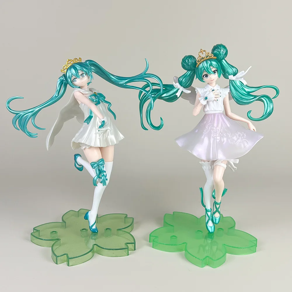 21cm Hatsune Miku Anime 15. Jubiläum weißes Kleid Engel Modell Spielzeug Sakura Basis Geschenk Sammlung Aciton Figur PVC Boxed