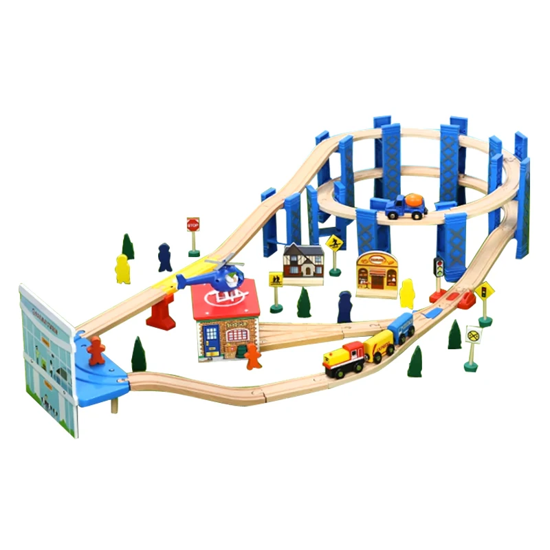 Ring Track Transport Train Tarmac Set Children's Rail Car Toy Compatible With Wooden Train 1:64 Over Three Years Old Pd04