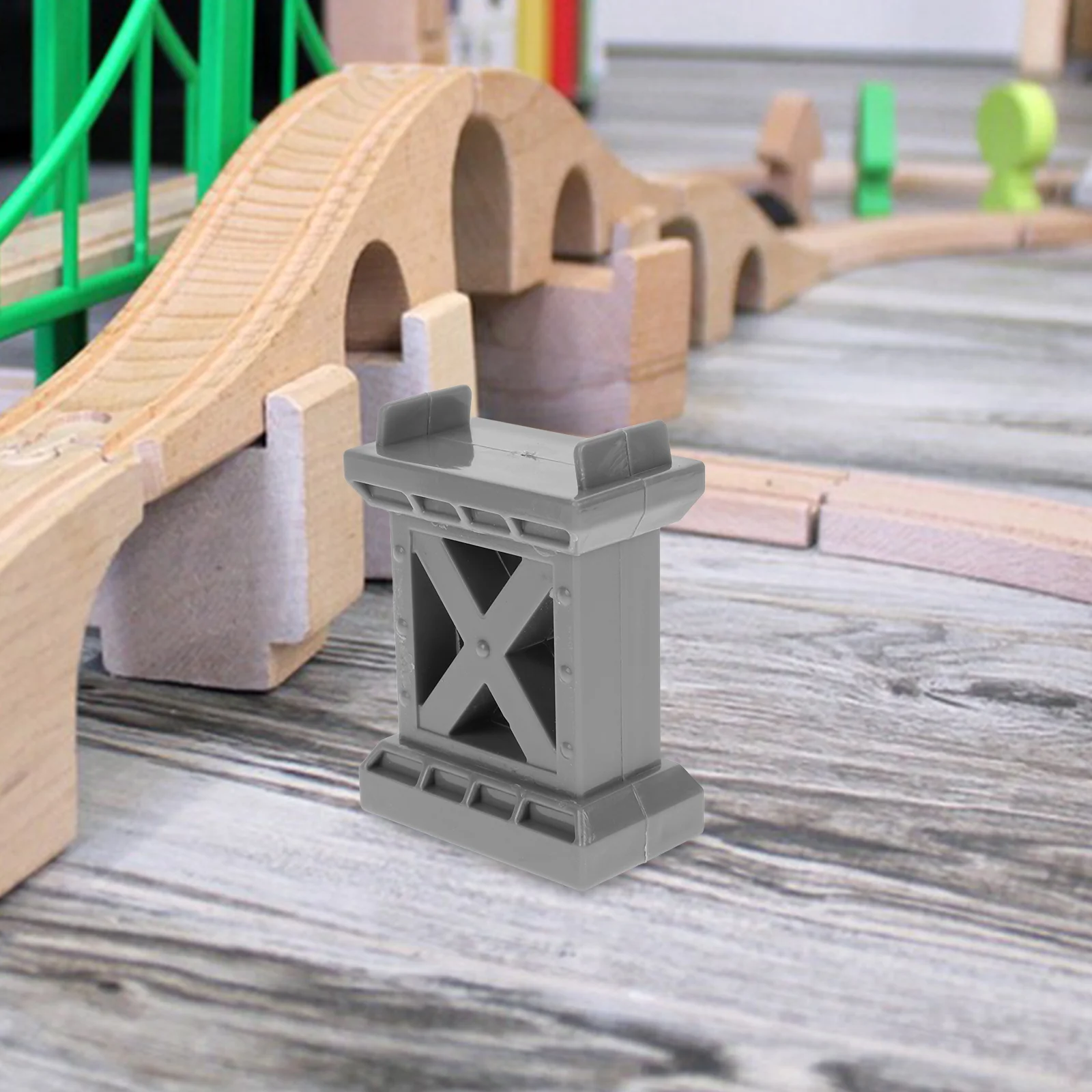 6 Pcs Train Pier Child Toy Bridge Support Wood Wooden Track Risers Supports Accessories