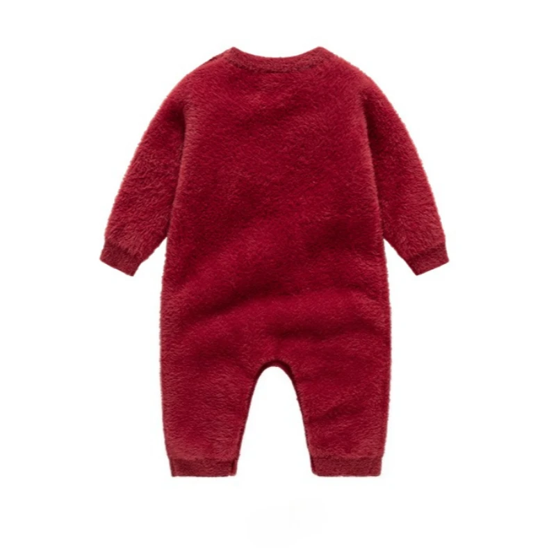 طفل محبوك رومبير لطيف طباعة طويلة الأكمام قطعة واحدة ارتداءها لحديثي الولادة الرضع 0-24 أشهر الزي الدافئ هدية لحفلة عيد ميلاد