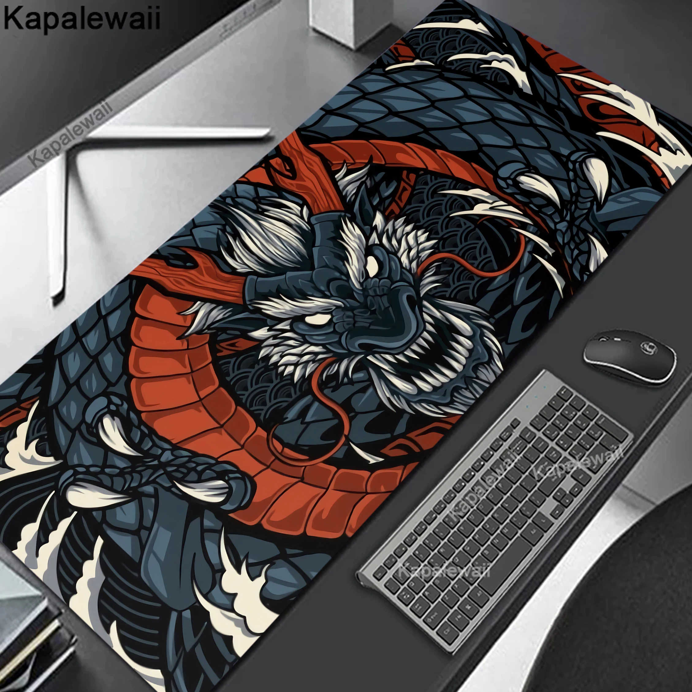 Große Anime Drachen Mauspad Tastatur Mauspad xxl Maus matten Spiel Gaming Zubehör Büro Computer Gamer Laptop Schreibtisch matte