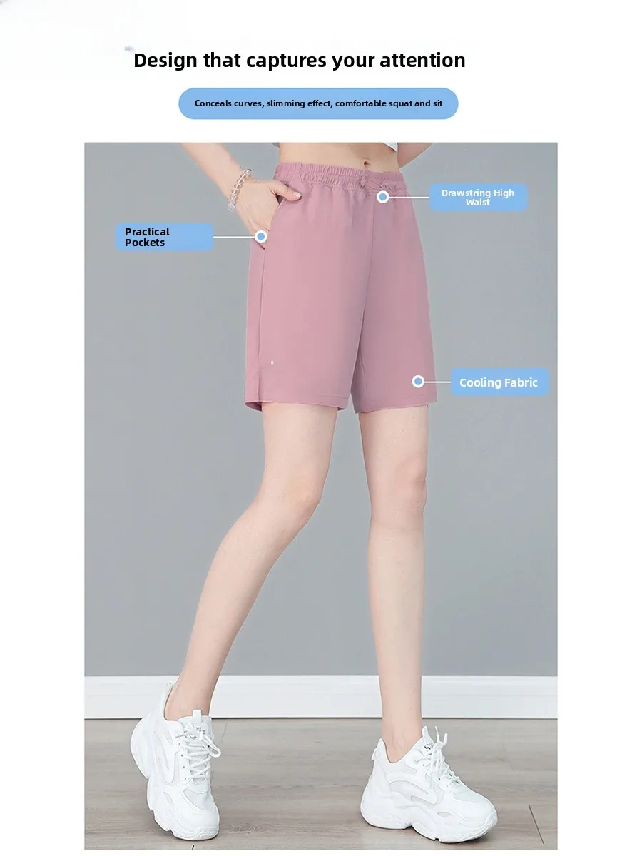 TUCANO Damen Qui Dry Sport Orts Dünne Fünfviertel-Länge, lockere Passform, Sommer-Freizeithose, gerades Bein, l-Taille