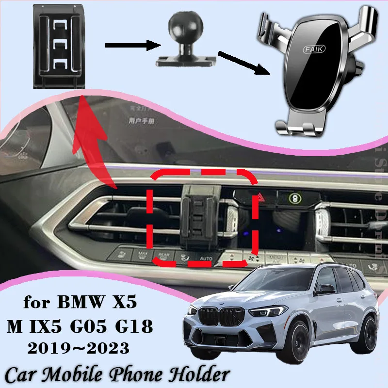 

Car Mobile Phone Holder Fit for BMW X5 M IX5 G05 G18 2019~2023 Air Vent Car Mount Cellphone Bracket Gravity Stand Accessories