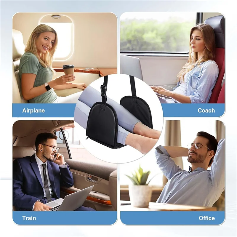 LLCS-Foot Relaxing Hammock Adjustable Airplane Foot Hammock For Office Travel Relaxing Under-Desk Resting Foot Hammock