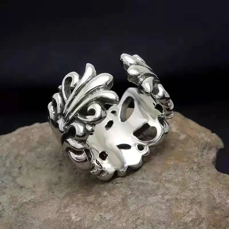 New retro opening ring cross men and women fashion personality net red couple index finger ring image 3