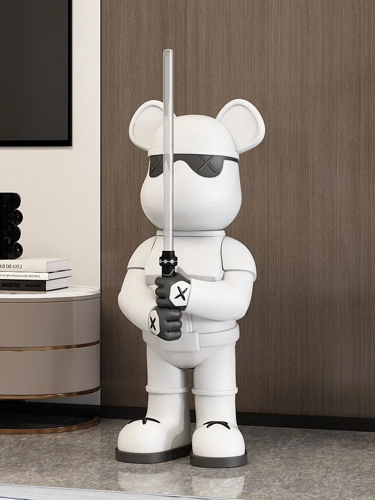 Luxury Room Decor Light Saber Bear Statue Ornaments Modern Home Living Room Sofa TV Cabinet Large Floor Decoration Sculpture