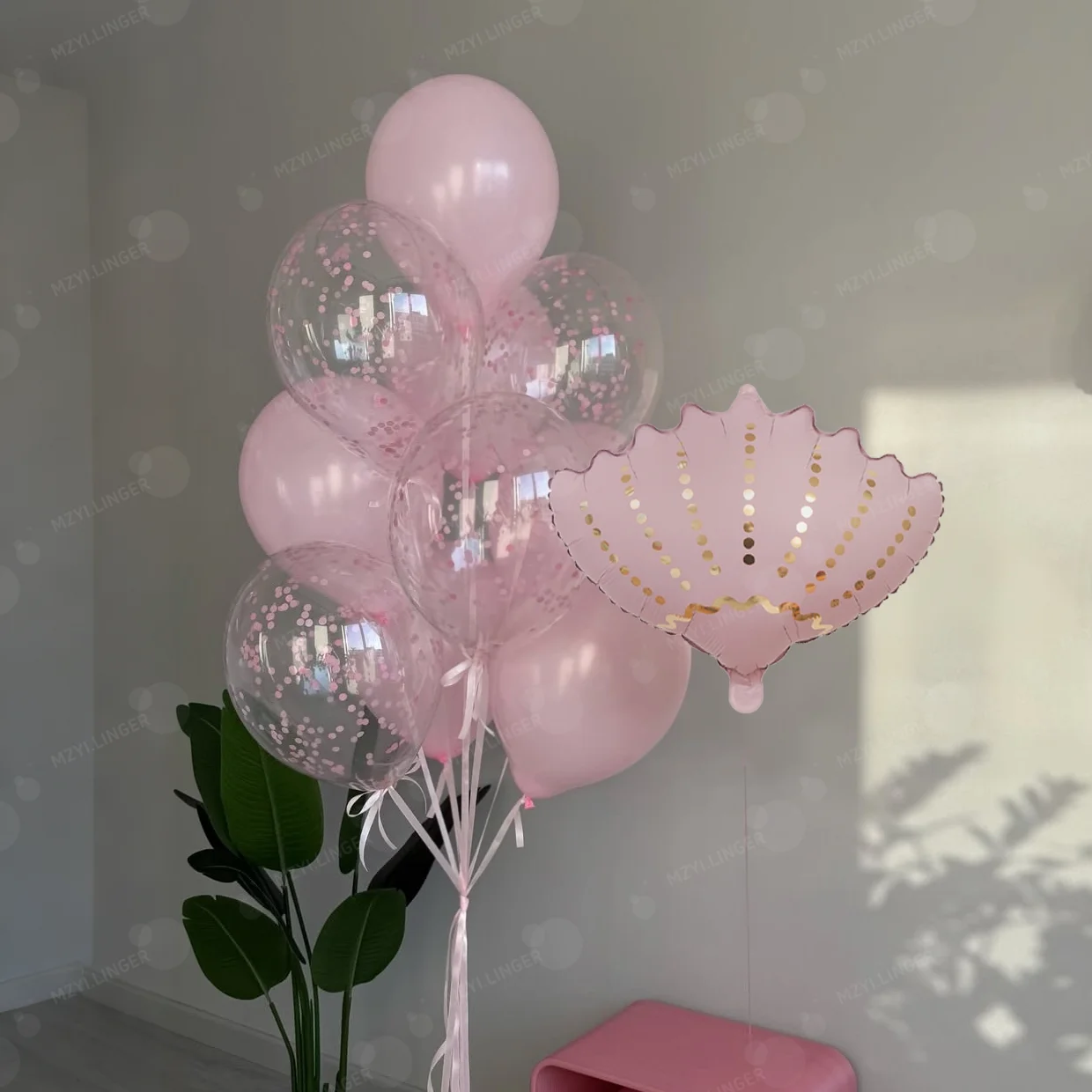 Ozean-Tierballon-Set Rosa Seepferdchen und Muschelförmige Ballons Rosa Zahlen 0-9 für Geburtstagsfeier Ozean-Themenparty Dekoration – Detail 7