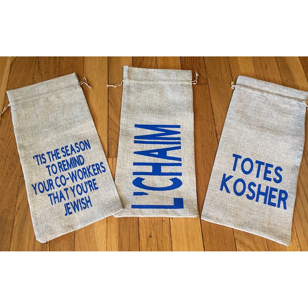 

3Pcs Hanukkah Wine Bags Holiday Wine Totes Gift Bag Reusable Jewish Celebration Party Table Decor New Year Shabbat Rosh Hashanah