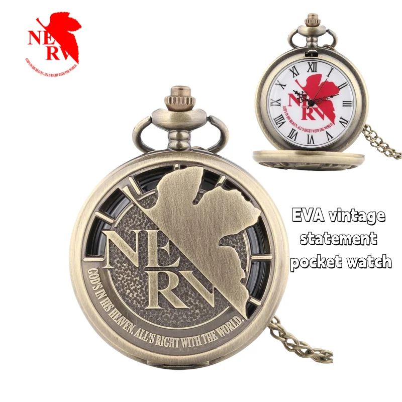 

Neon Genesis Evangelion EVA Anime Peripherals Two-dimensional Personality Vintage Necklace Pendant Creative Pocket Watch Gifts