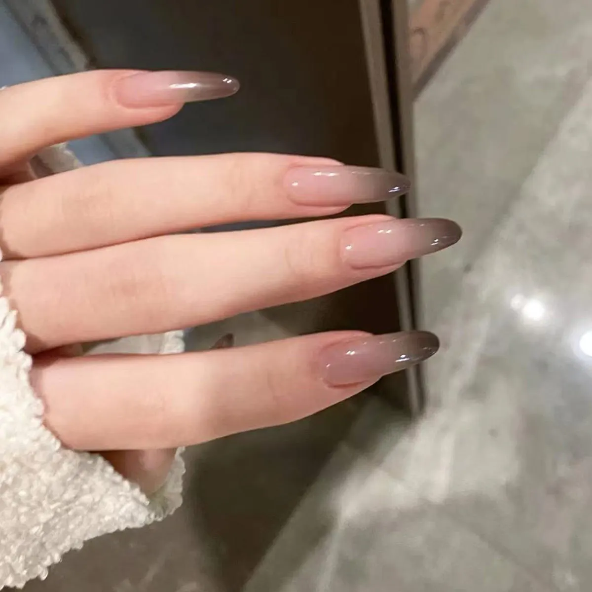 Uñas postizas Vintage en forma de almendra, Uñas postizas largas y redondas, para otoño e invierno, 30 piezas