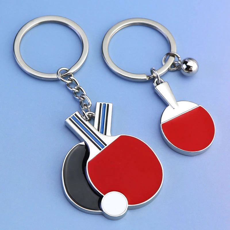 Sport Ping Pong Table Tennis Ball Keychain Creative Ping Pong Bat Key Ring Keychains Car Key Chain Souvenir Gift