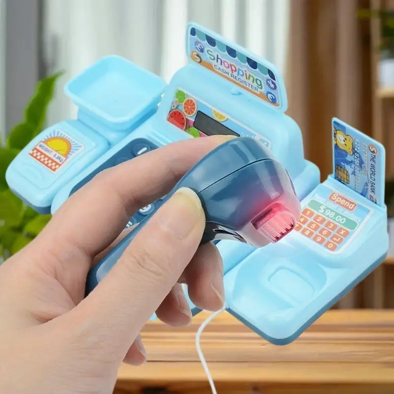 1 Set Electronic Game Lighting And Sound Effects Supermarket Cashier Toy Simulation Shopping Cash House Toys