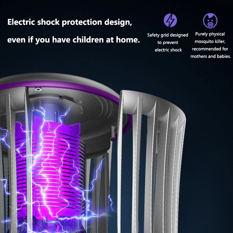 2in1 Mosquito Killer Lamp Electric Shock Inhalation Fly Catcher Household Highefficiency Automatic Fly Killer Device