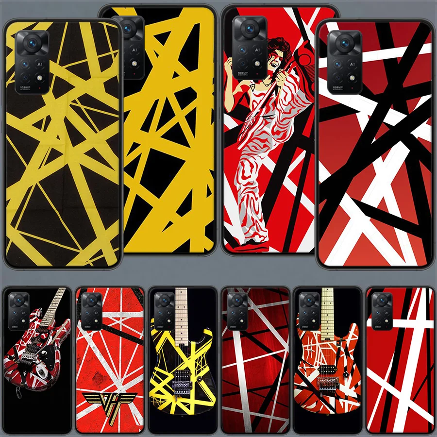 Eddie Van Halen Graphic Guitar Phone Case For Redmi Note 13 5G Plus Capa 12 12C 10A 10C 10 9A 9C 9T 9 8A 8 K70 K60 Pro Xiaomi A2