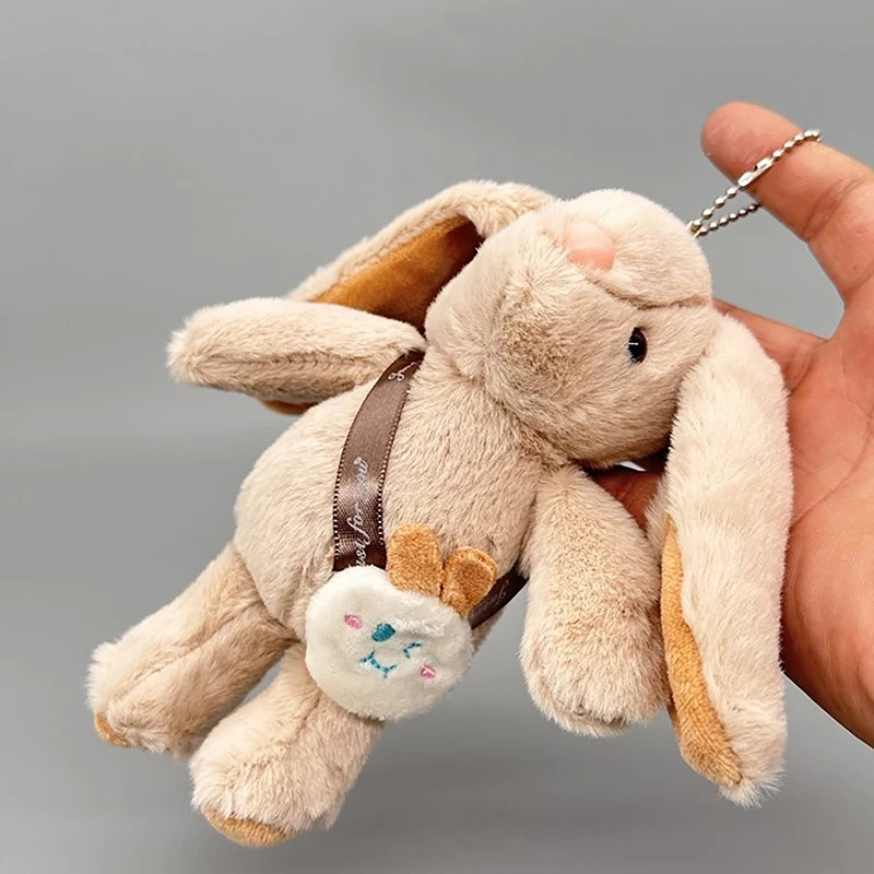 15cm Kawaii Plush Animal Toys Keychain Pendant Cute Stuffed Long Ear Rabbit Keyring For Bag Decoration Children Kids Gifts