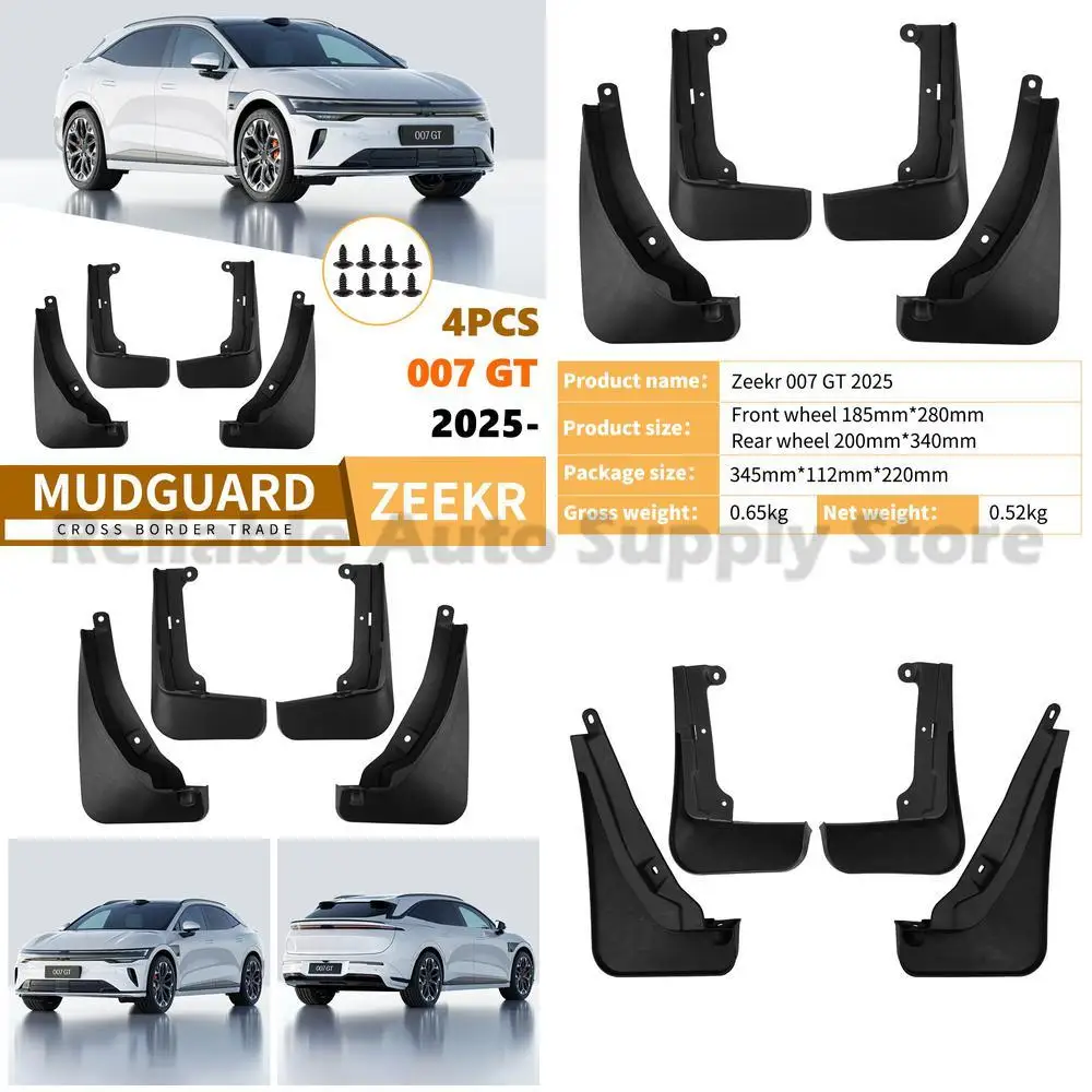 

For Zeekr 007 GT 2025 Car Mud Flaps Soft Rubber Premium Quality Top Seller Fast Shipping Direct Dropshipping