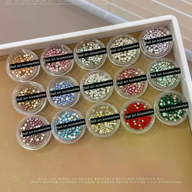 100pcs 1.5-3mm Glass Crystal Non Hotfix Rhinestones Craft Supplie Flatback Glitter Stones Nail Art Decorations DIY Accessories