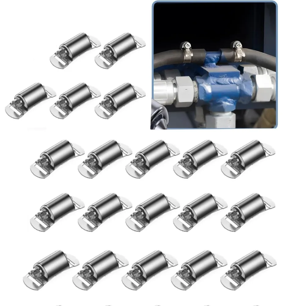 Home Improvement Fasteners DIY Kit Easy Installation Adjustable Hose Clamp Set 10 20 Pack Indoor Outdoor Use Prevent Leaks