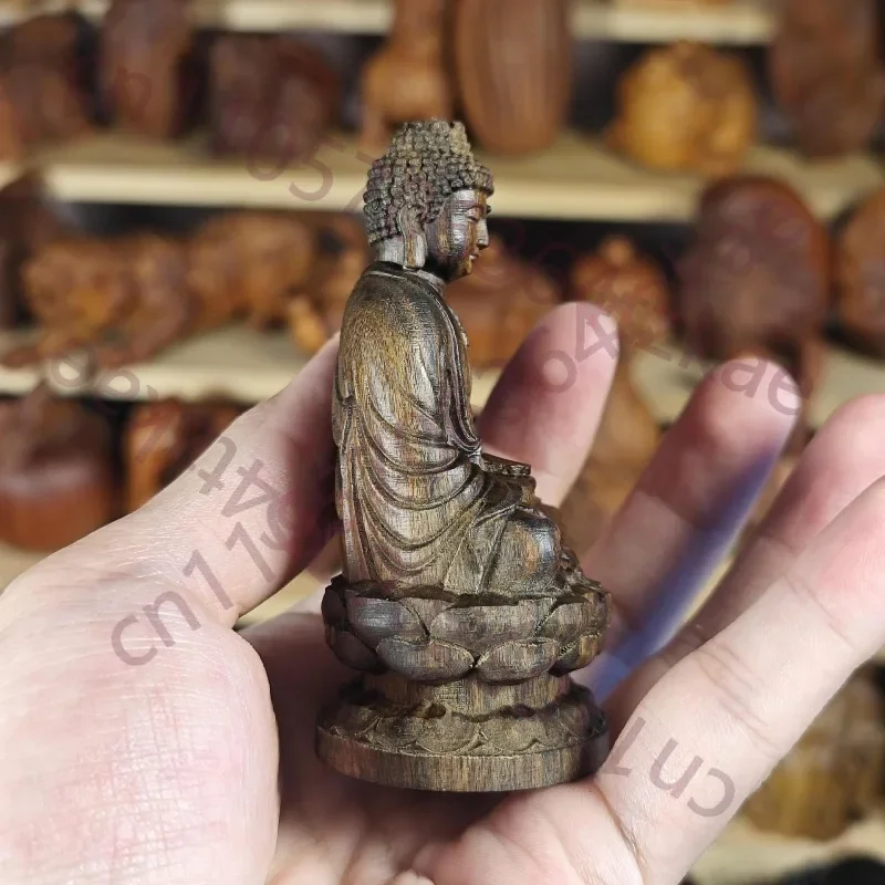 Hand-Carved Agarwood Buddha Statue - 3.15