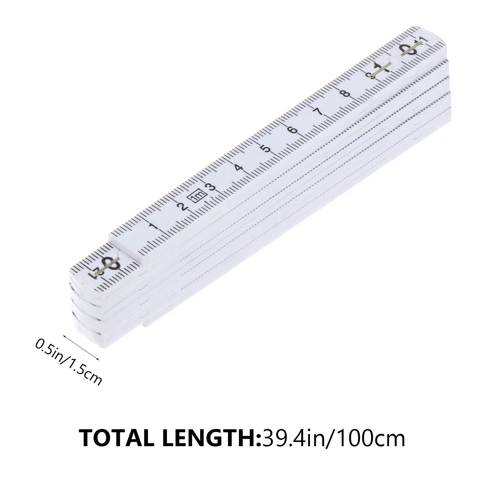 5 pcs Folding Ruler 5M Metric Imperial Dual Scale Compact Abs Carpenter Measuring Tool For Diy Garage Garden Household Projects