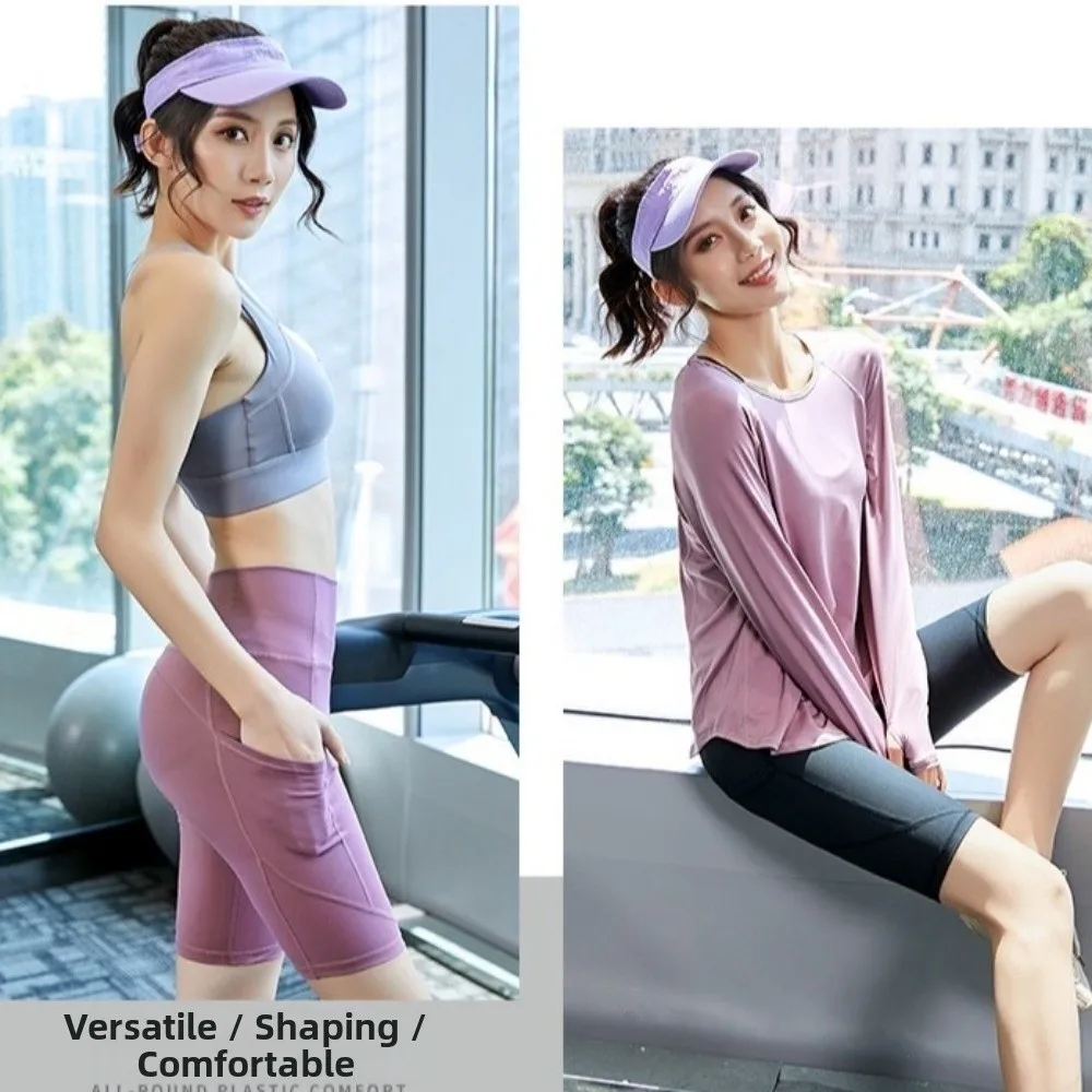 

Hip Lift High Waist Yoga Shorts Stretch Fabric Breathable Skinny Leggings Elastic Solid Color Sports Shorts Running Outdoors