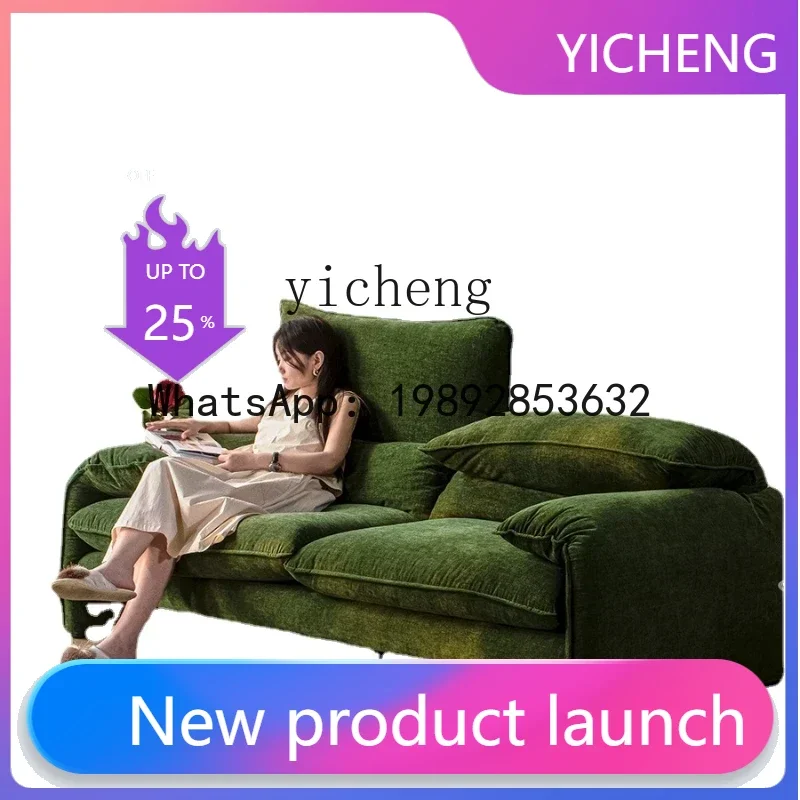 

LYY Retro Green Chenille Sofa Back Cushion-Head Nordic High Backrest Functional Sofa