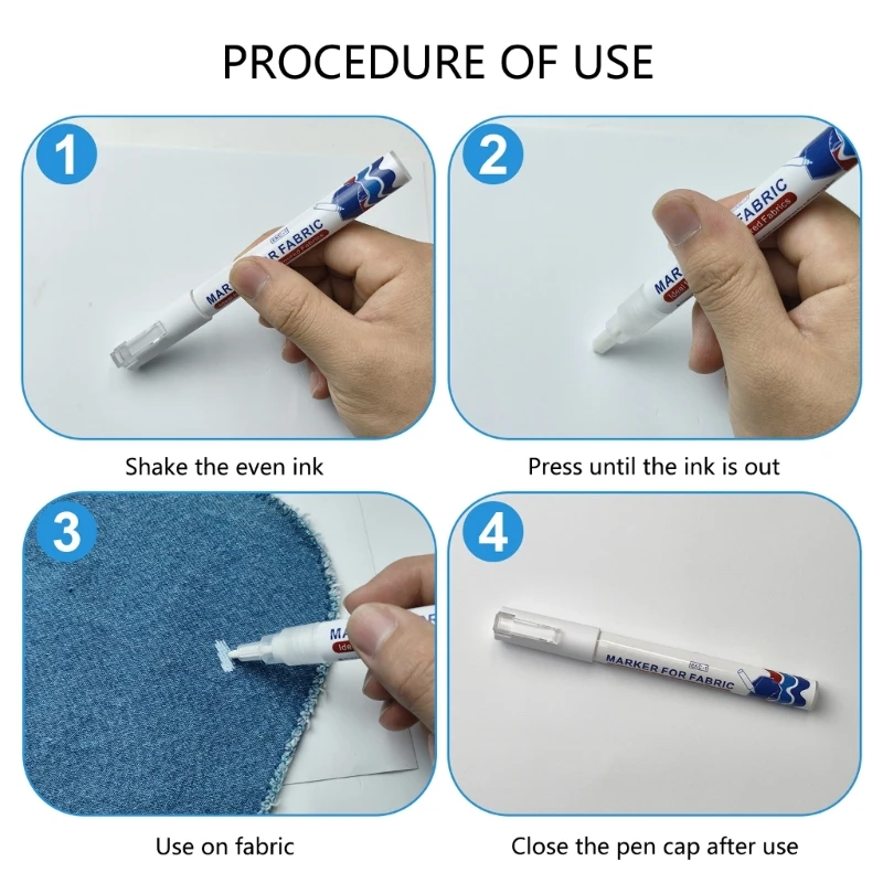 

W89C White Fabric Marker For Clothing Shirt Quick Dry Water Resistant Fabric Pen 2mm