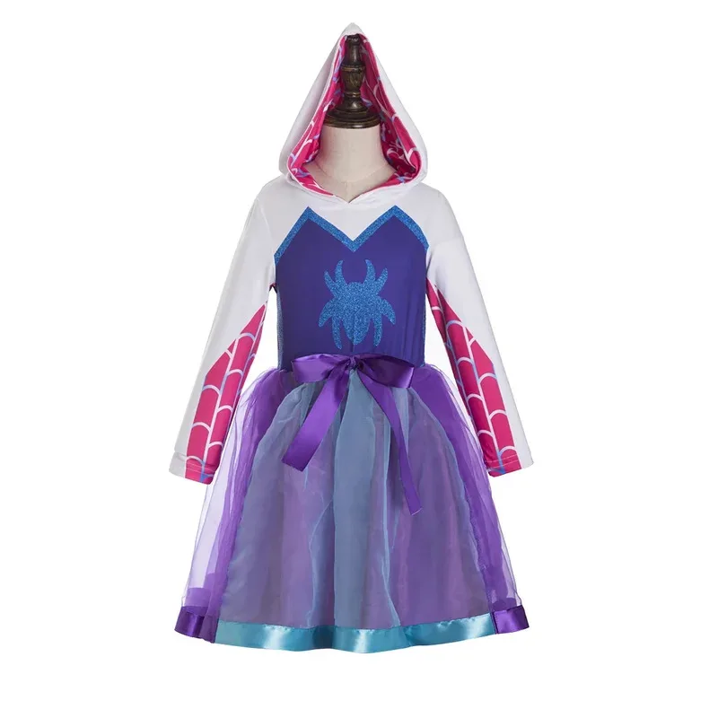 

Gwen Cosplay Dress for Girls Spiderman Stacy Costumes Suits Halloween Christmas Party Clothing Dresses Outfits Gifts