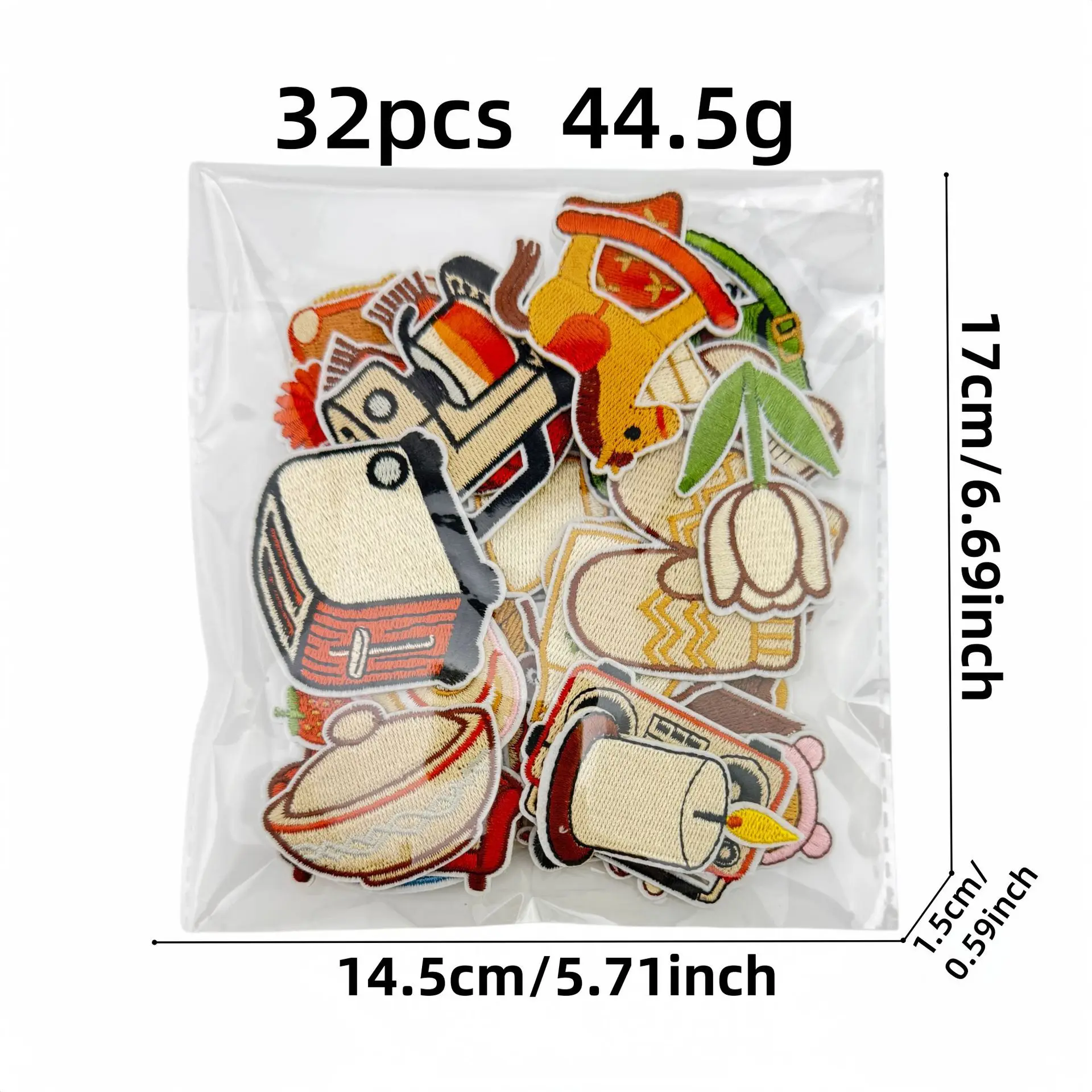 Retro Style Household Items Embroidered Patches with Thermo Adhesive Sofa Candle Rotary Phone Radio Etc. Home Textiles DIY Decor