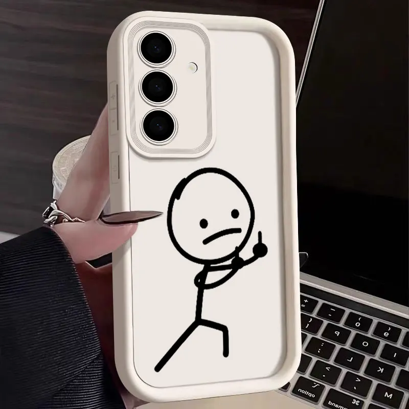 Funny Man Middle Finger Matchman Soft Fundas For Samsung Galaxy S26 S25 S24 S23 S22 S21 Ultra Plus S20 FE Case S26FE Phone Cover