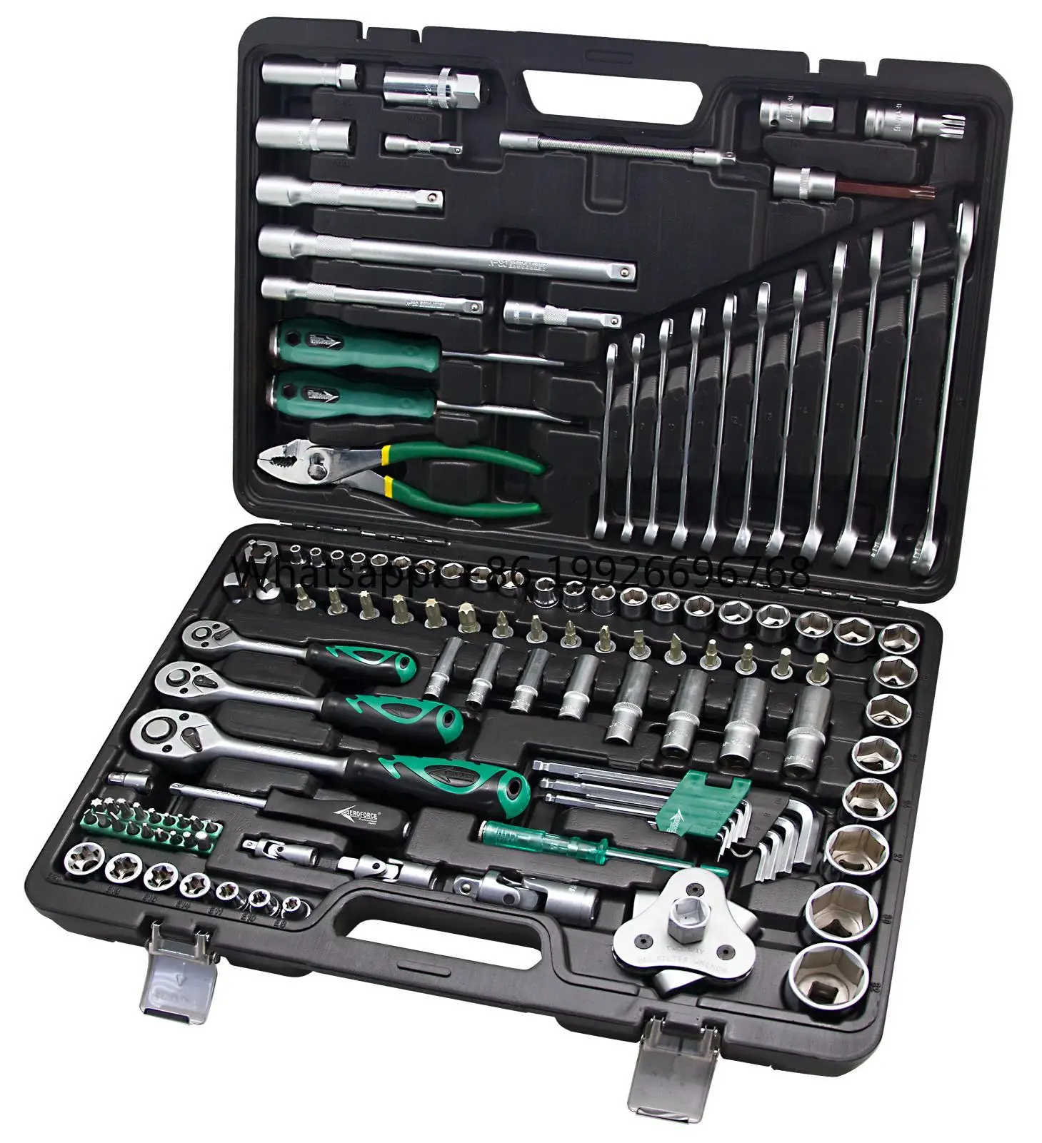 

AE-S120+6 126Pcs 1/4"&3/8"&1/2" CR-V Socket Wrench Set Hand Tool Sets for Car Repair