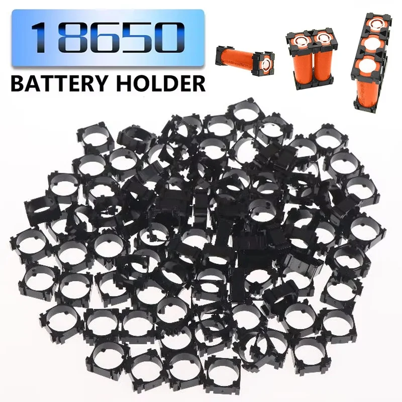 100 PCS 18650 Holder Plastic Battery Pack Bracket Anti Vibration Cell Spacer Cylindrical Stand For DIY Li-ion Battery Assembly