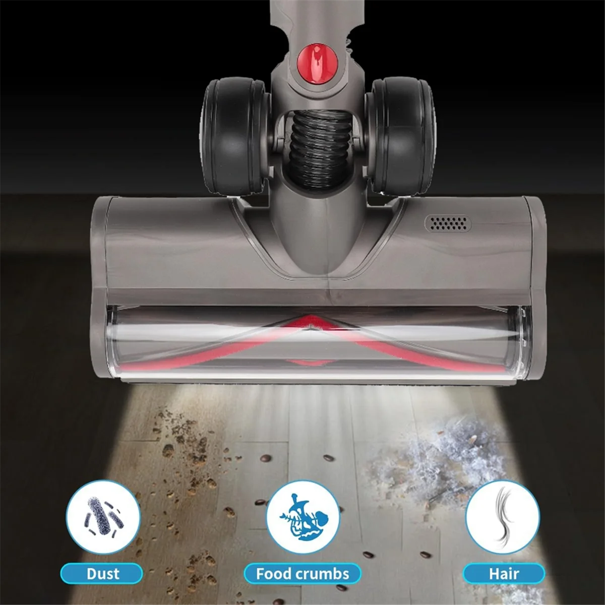 Elektrischer Rollenbürstenkopf für Dyson V7 V8 V10 V11 V15 Staubsauger, Teile mit LED-Leuchten, Hartholzbodenaufsatz