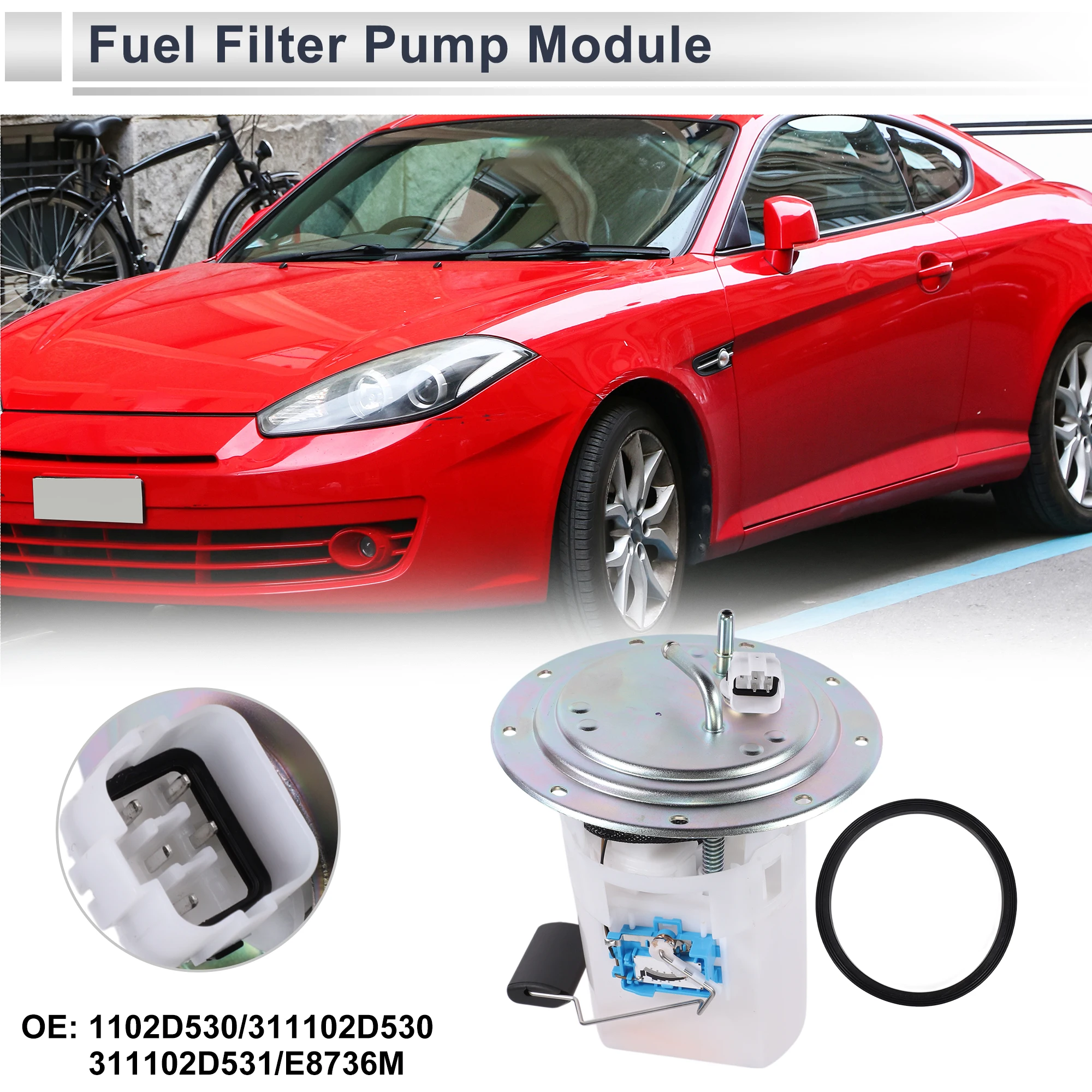 X Autohaux Electric Fuel Pump Assembly for Hyundai Tiburon L4 2.0L 2006-2008  Fuel Filter Pump Module No.1102D530/311102D530