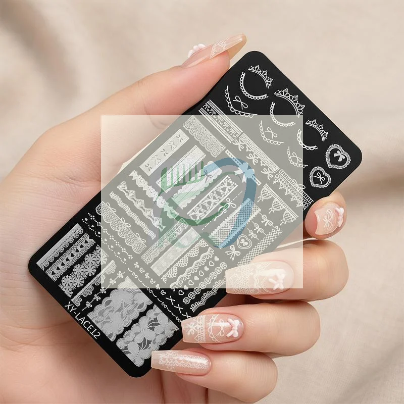 Stainless Steel Nail Stamping Plates Mini Lace Floral Patterns Portable DIY Manicure Tool for Travel Nail Care