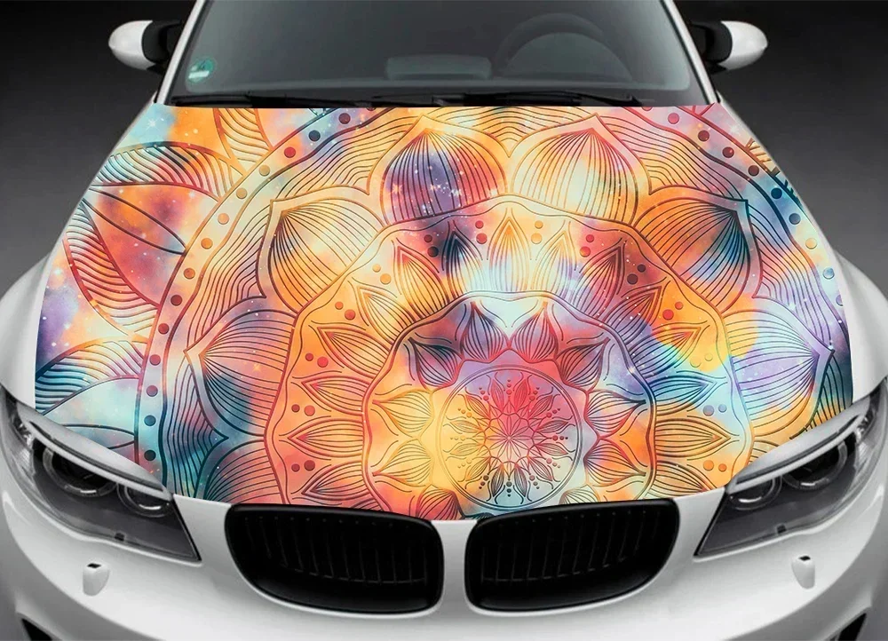 

Mandela Flower Car Hood Decal, Sticker, Graphic, Wrap Decal, Truck Decal, Truck Graphic, Anime Bonnet Decal