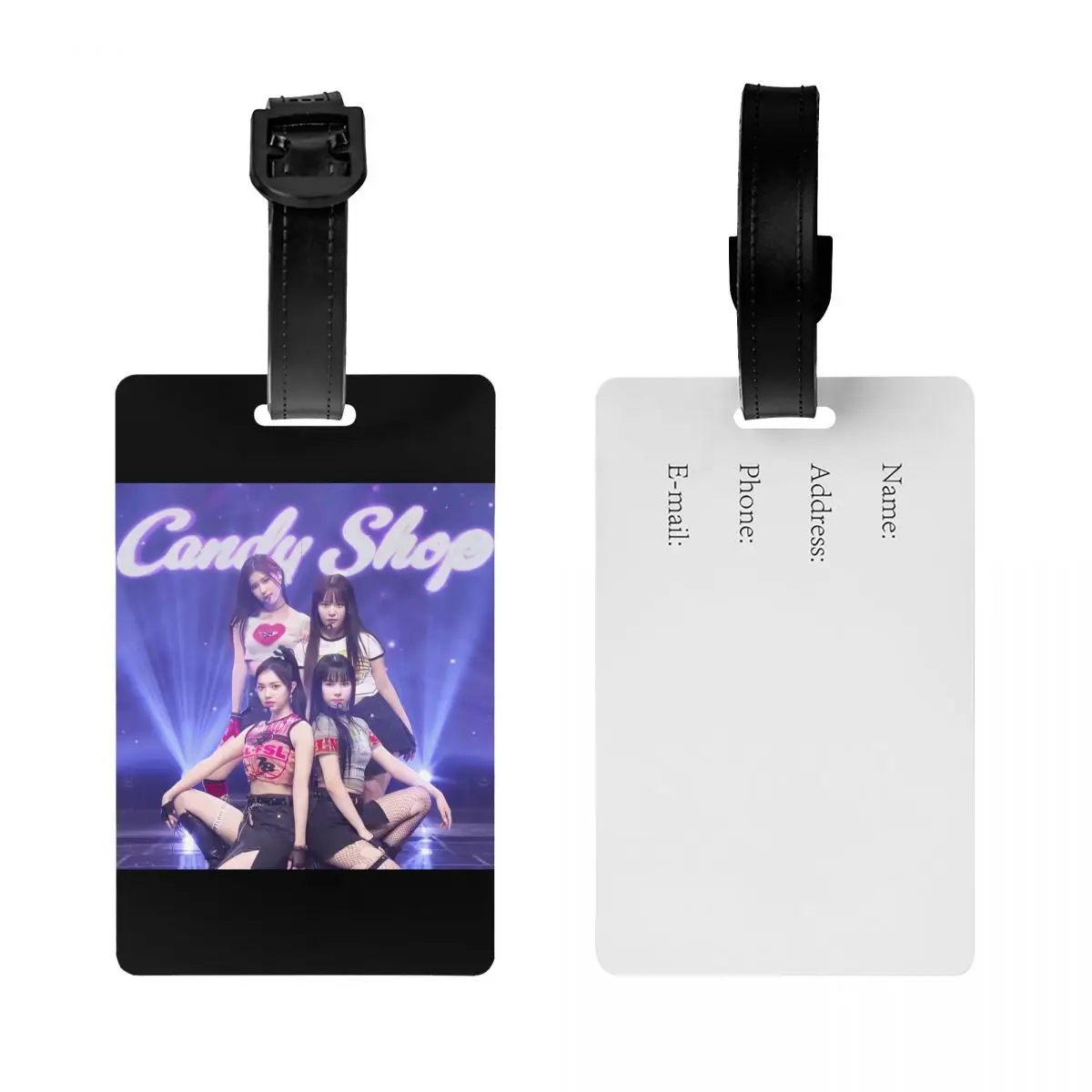 Custom Kpop Candy Shop Luggage Tag Privacy Protection Soram Yuina Sui Sarang and Julia Baggage Tags Travel Bag Labels Suitcase