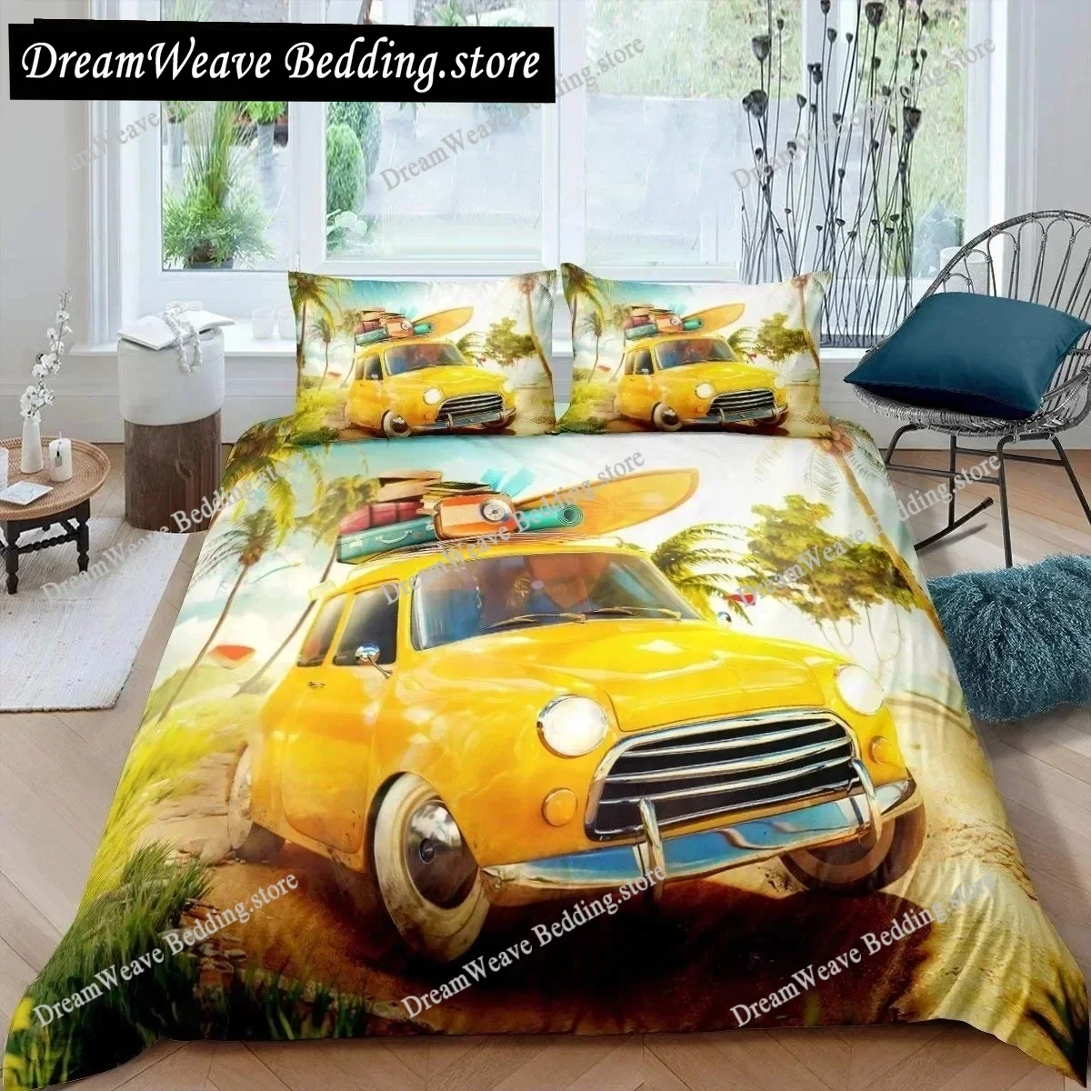 

3D Print Watercolor Coconut Palm Tree Bedding Set Duvet Cover Bed Set Quilt Cover Pillowcase Comforter King Queen Size Adult741