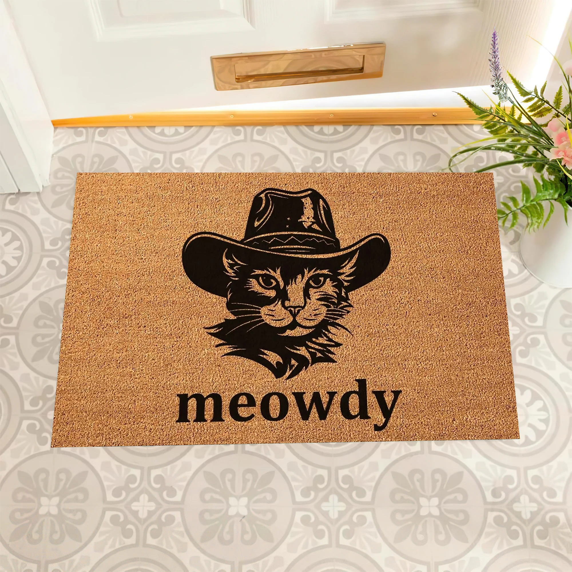 Funny Spanish Welcome Doormat Rubber Kitchen Mat Bienvenidos Pero a Las 9 Se Me Largan Floor Mat Non-Slip Carpet Entrance Rug