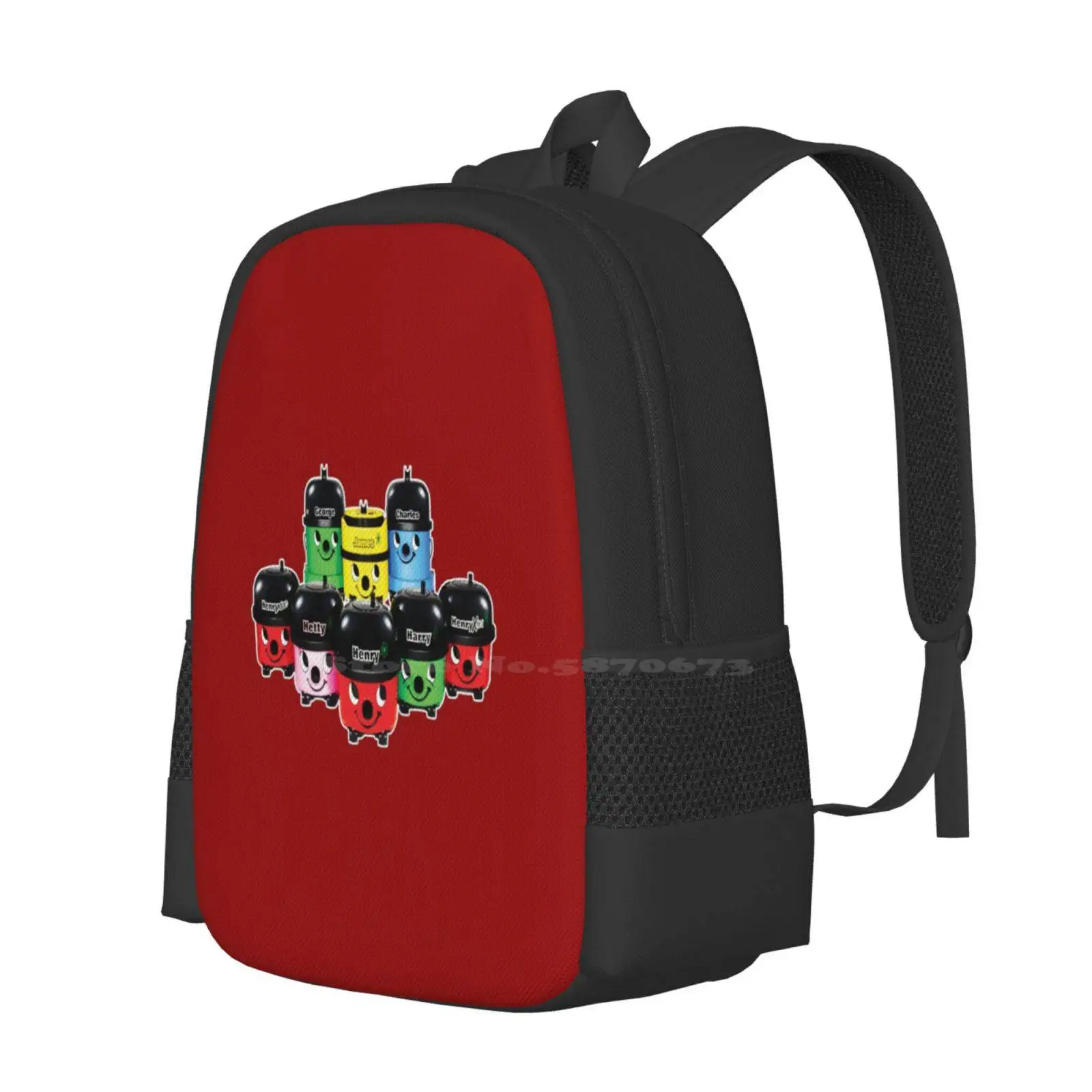 Henry Hoover And Friends Large Capacity School Backpack Laptop Bags Henry Hoover Hoovers Hetty James George Harry Domestic