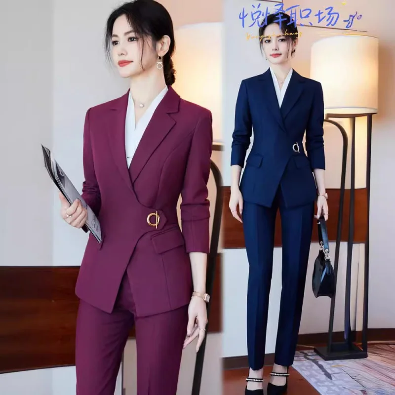 

Suit Women's Business Wear Temperament Goddess Style Tailored Suit Formal Clothes Hotel Receptionist Uniform Beauty Salon Workwe