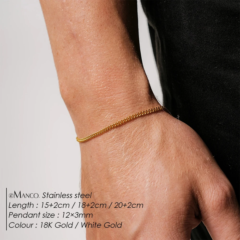 EMANCO Men's Titanium Bracelet: Fashion Trend New Personalized Cuban Chain Bracelet, Waterproof, Does Not Lose Color, Accessory