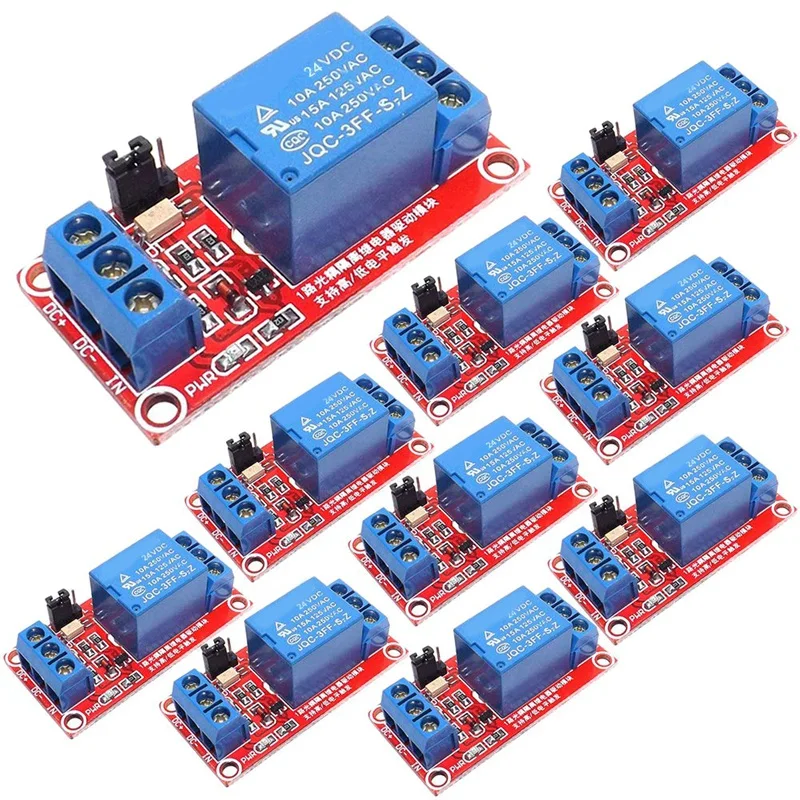 10PCS Relay Module With Optocoupler High Or Low Level Trigger Expansion Board For Raspberry Pi Arduino