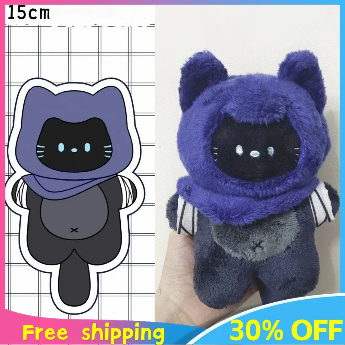 

15 см Новый VALORANT Omen игровые персонажи периферийная модель плюшевая кукла милые и мягкие украшения для комнаты детский подарок на день рождения игрушка