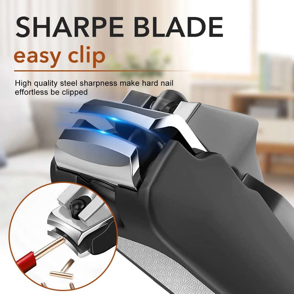 손톱깎이 1개 (손톱가루받이 포함) 튀어나오는 것을 방지하는 손톱깎이 가위 액세서리 매니큐어 도구 남녀공용 트리머