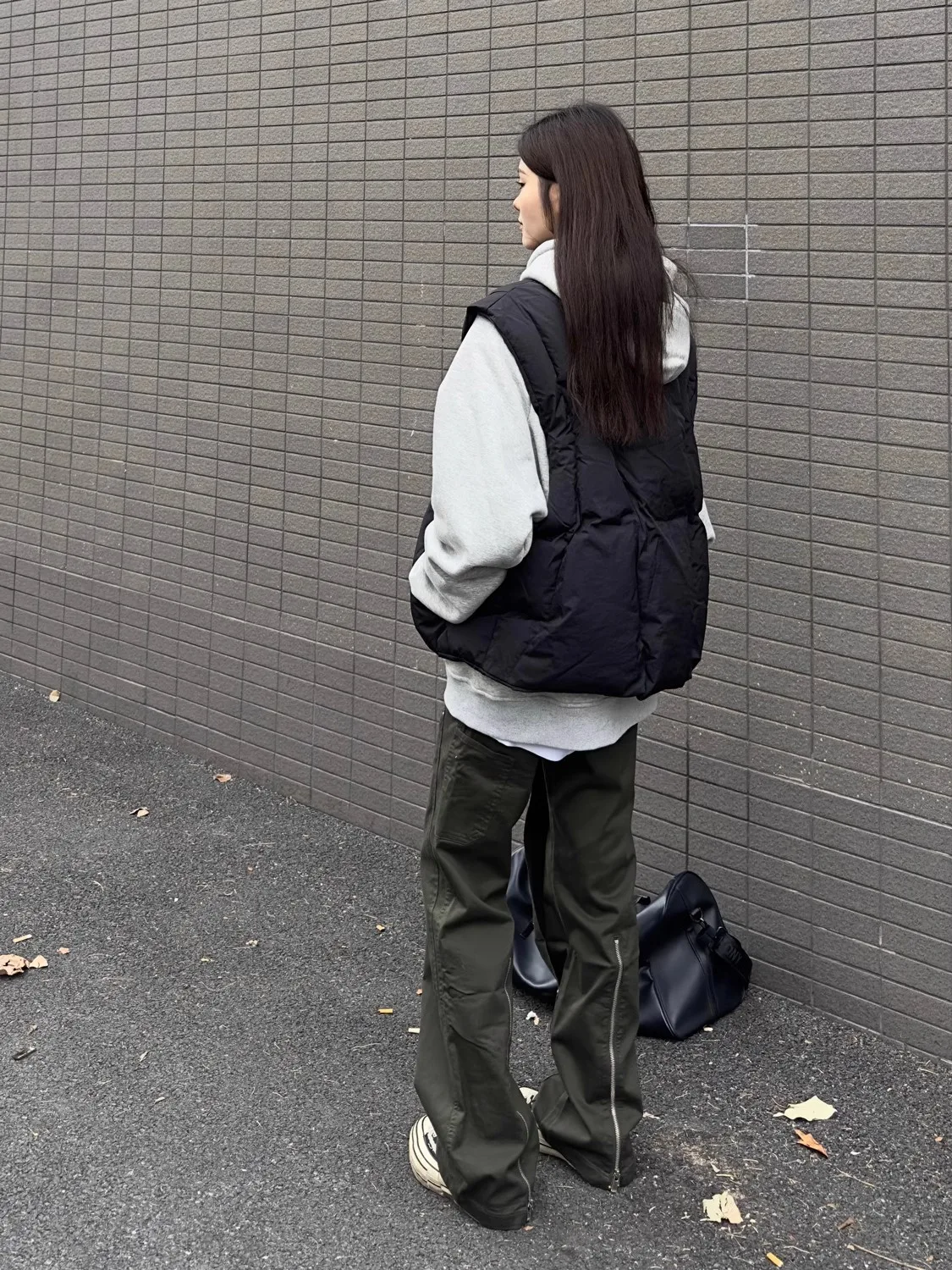 Americano retro duplo zíper colete de algodão ex outono inverno solto casual versátil quente rua sle faion outerwear