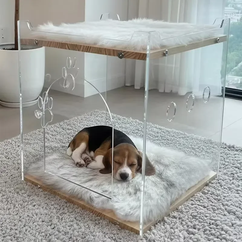 for Acrylic Cat Cage Clear Dog Kennel Modern Pet House Indoor Display Rack for Small Cats Dogs Easy Assembly Factory Price